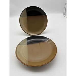3 Sango Gold Dust Black Salad Plates 8"